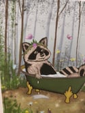 5" x 7" Giclee Art Print - "Raccoon Relaxation"