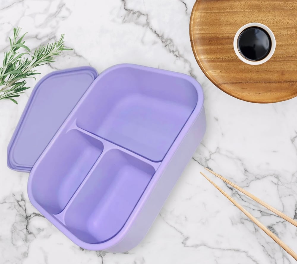 Silicone Bento 3 Lunchbox Lilac RRP$30