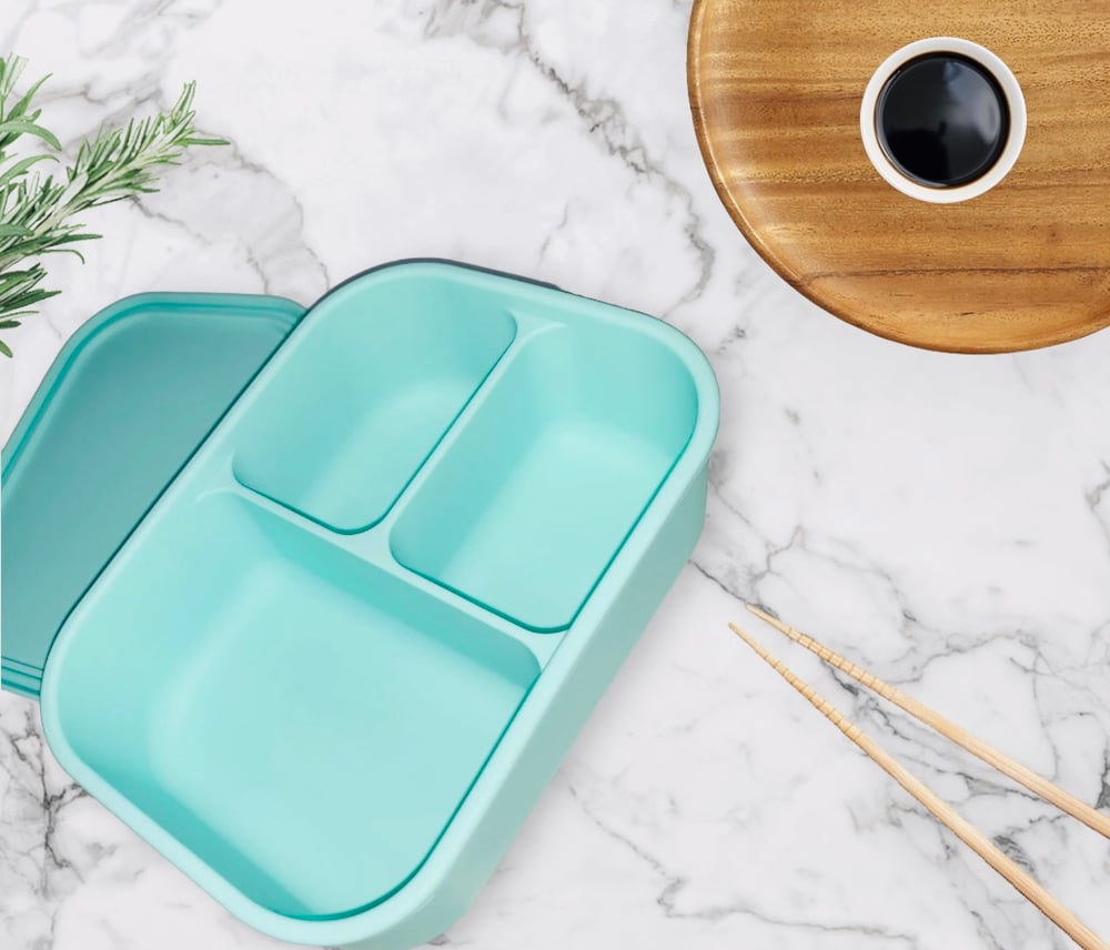Silicone Bento-3 Lunchbox Mint