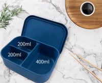 Image 3 of Silicone Bento 3 Lunchbox Glacier Grey