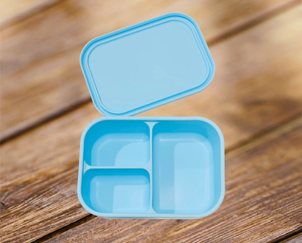 Silicone Bento-3 Lunchbox Baby Blue  RRP$30