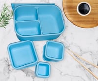 Image 3 of Silicone Bento 3 Lunchbox Baby Blue