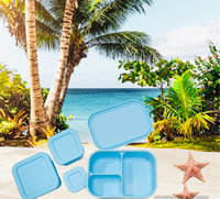 Image 4 of Silicone Bento 3 Lunchbox Baby Blue