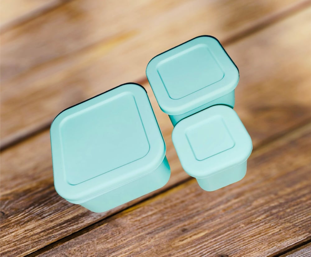 Silicone Snack / Dip Containers 3 pcs Mint