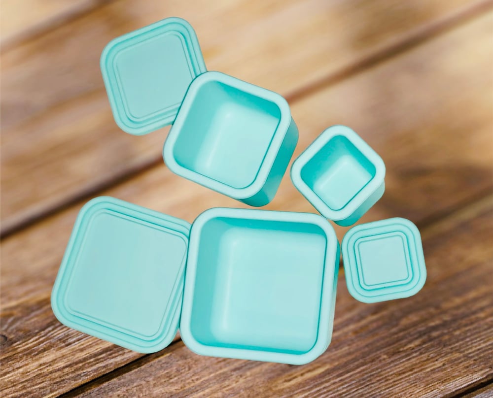 Silicone Snack / Dip Containers 3 pcs Mint
