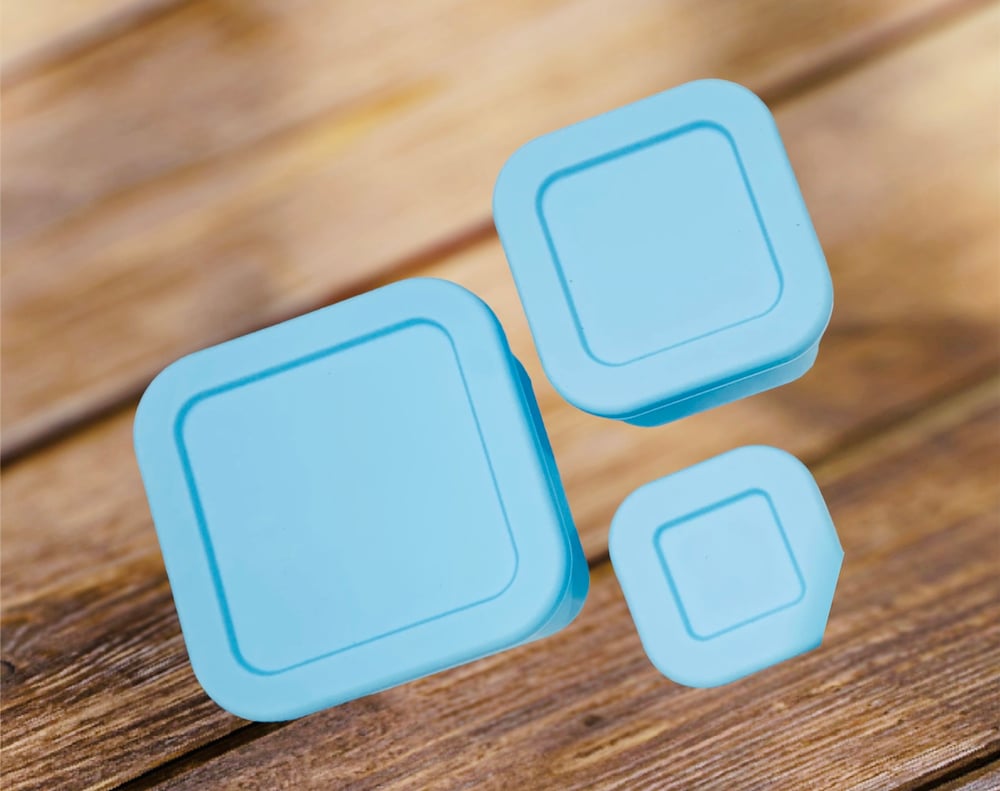 Silicone Snack / Dip Containers 3 pcs Baby Blue