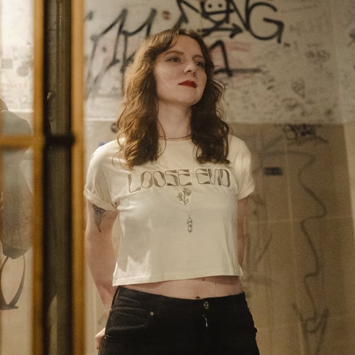 Image of Embroidered Daisies CROP TEE