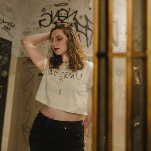 Image of Embroidered Daisies CROP TEE