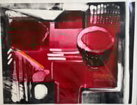 Image 1 of Pink monotype  (framed in a mount)