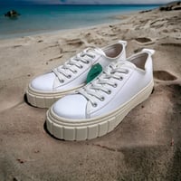 Image 1 of Victoria white cotton canvas trunk sole sneaker made in Spain 