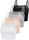 4 Pcs Women's Lace Camisole Spaghetti Strap Lace Bralettes