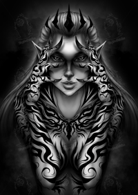 Image 2 of Queen of the Dark Fae Art Print - Original 