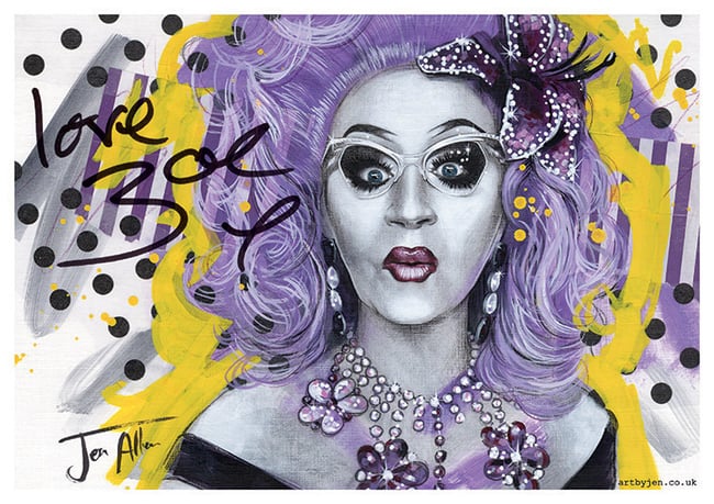 'Love Zoe' - Funny Girls' DJ Zoe, art print for charity.