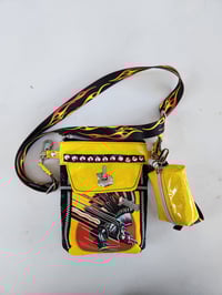 Image 3 of Punk rock leopard print phone sling bag | Bikini Kill | Judas Priest | Black Flag