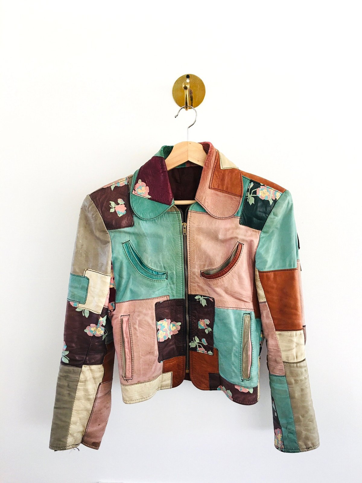 ジャケット・アウター Patchwork Leather Modified FarmersJacket Patchwork Leather Modified FarmersJacket Upcycled Leather Jacket