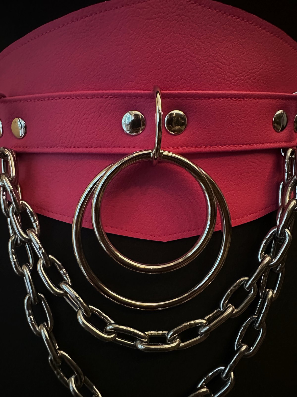 Double ring double chain cincher Barbie Pink