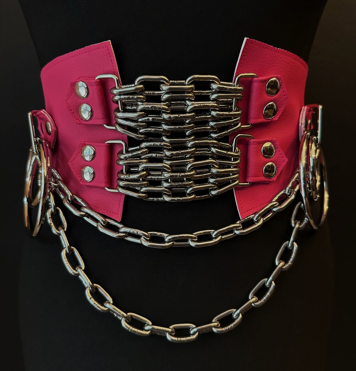 Ksena waist cincher belt Barbie Pink