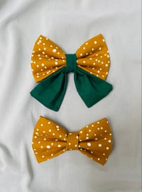 Image 1 of Mustard Dots Sailor Bow / Bow Ties