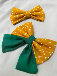 Image 2 of Mustard Dots Sailor Bow / Bow Ties