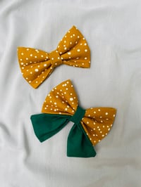 Image 3 of Mustard Dots Sailor Bow / Bow Ties