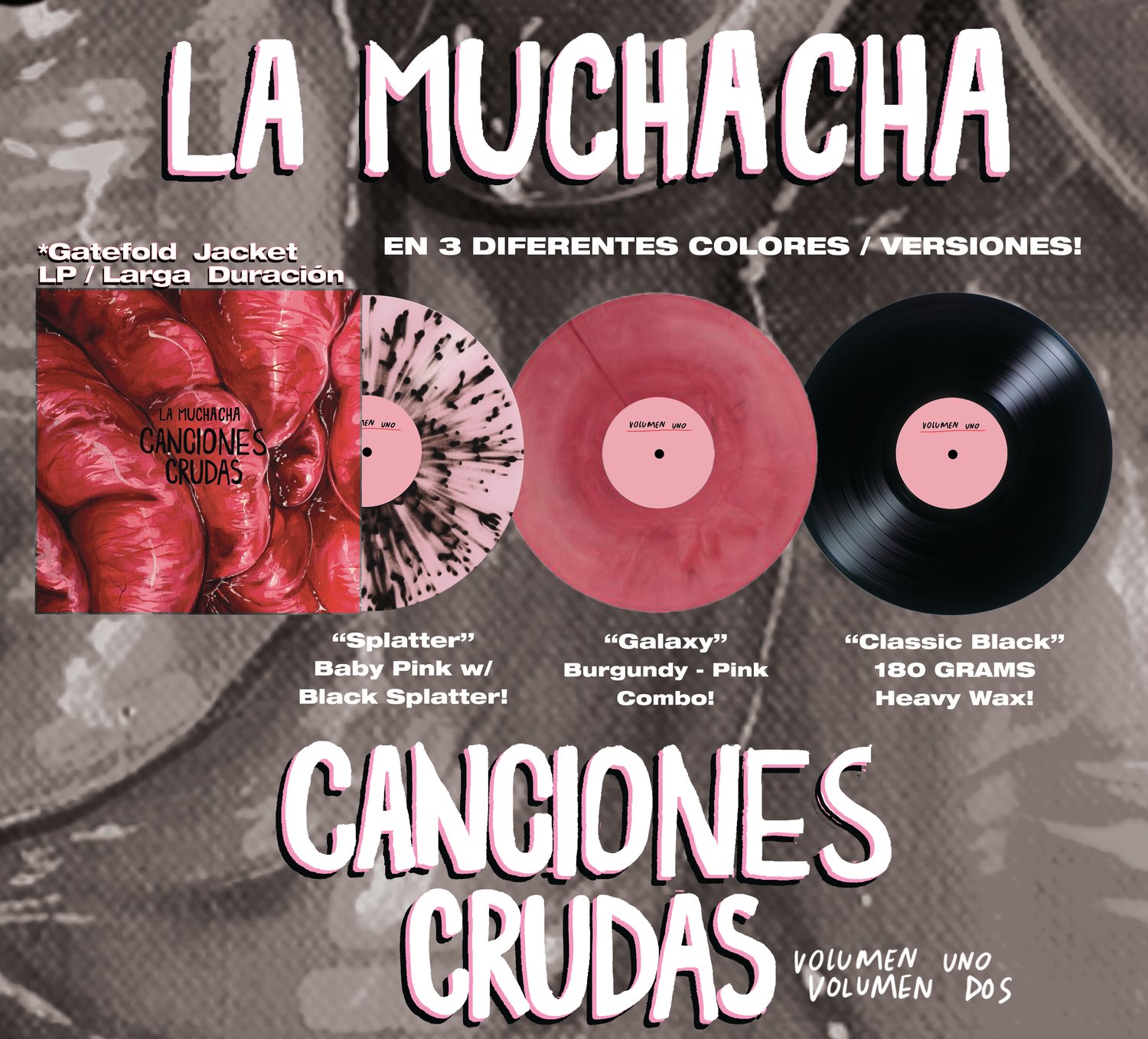 Image of La Muchacha - (LP) - "Canciones Crudas" - w/ Download Card - Glossy Gatefold Jacket!