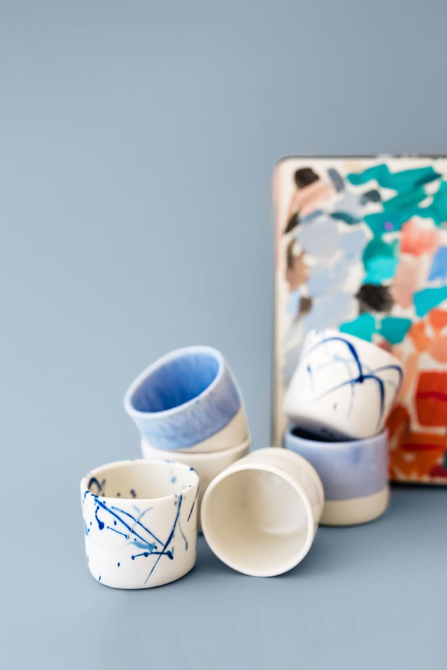 Blue set of espresso cup - 6 pieces