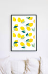 Lemons pattern white