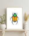 Japanese Beetle Watercolor Illustration PRINT | Nussay Watercolor