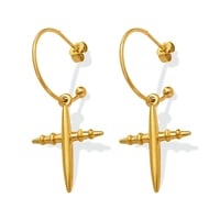 Image 1 of 18K GOLD PLATED STAINLESS STEEL "CROSSES" EARRINGS