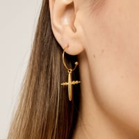 Image 2 of 18K GOLD PLATED STAINLESS STEEL "CROSSES" EARRINGS