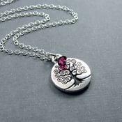 Image of Tree of Life Necklace Swarovski Birthstone - Choose your Colour 