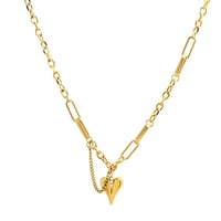 Image 1 of 18 K Gold Plated Stainless Steel Heart Pendant Layered Necklace