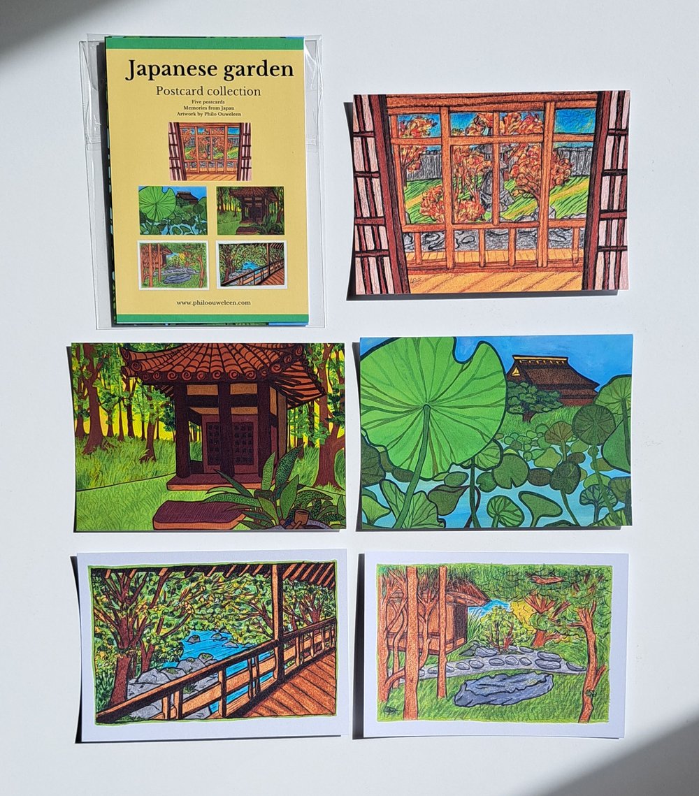 Japanese garden - Postcard collection 