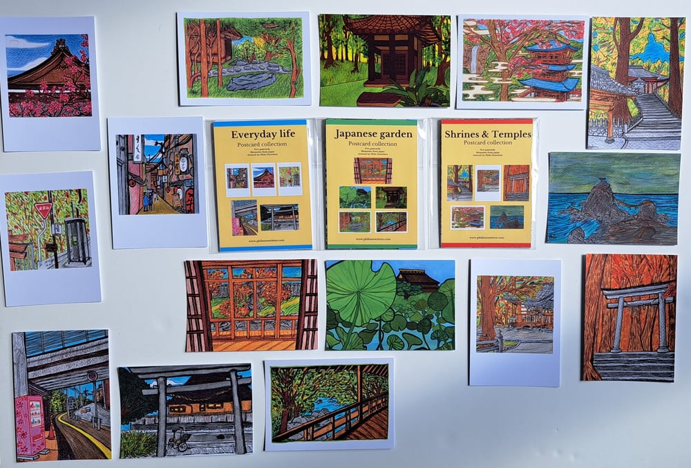 Japanese garden - Postcard collection