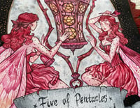 Image 1 of 5 of Pentacles. Framed Original painting