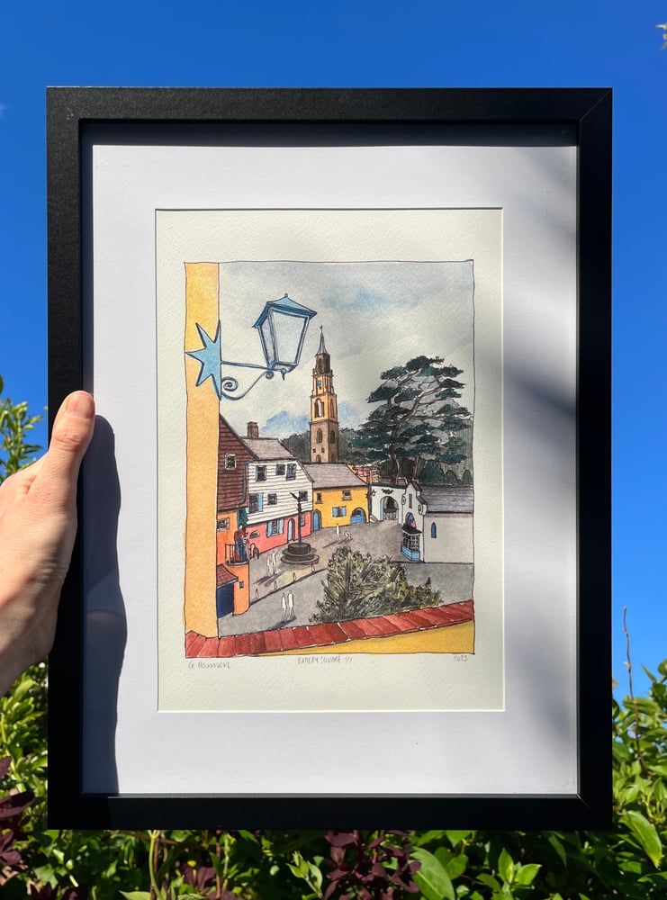 Image of battery square, portmeirion print