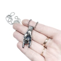 Image 3 of Sign of the Horns necklace in sterling + steel (limited edition)