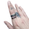 Mini Oculi Mortis ring in sterling silver or gold