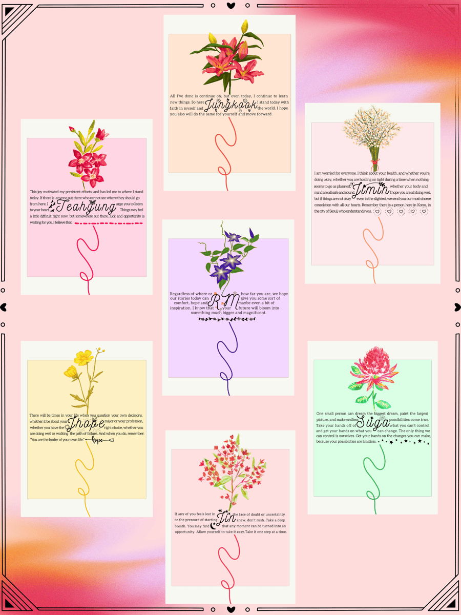 Image of BTS Birth Flower Series + Class of 2020 Quotes
