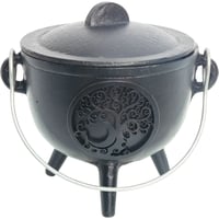 Image 1 of Cast Iron Cauldron Small 4.5in Tree of Life