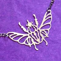 Image 1 of Beetle Necklace - Old School Tattoo Inspired - Stainless Steel Necklace