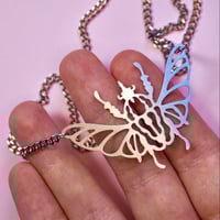 Image 3 of Beetle Necklace - Old School Tattoo Inspired - Stainless Steel Necklace