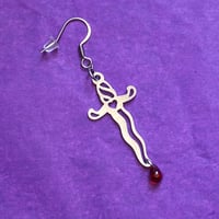 Image 1 of Dagger Earring (1) - Old School Tattoo Inspired - Stainless Steel Earring