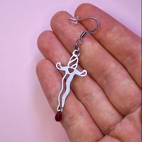 Image 3 of Dagger Earring (1) - Old School Tattoo Inspired - Stainless Steel Earring