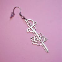Image 2 of Sword Earring (1) - Old School Tattoo Inspired - Stainless Steel Earring