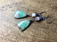 Image 2 of Variscite, Rodhonite and Lapis Lazuli  earrings . n63