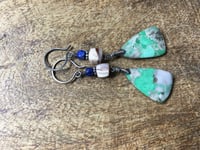 Image 1 of Variscite, Rodhonite and Lapis Lazuli  earrings . n63