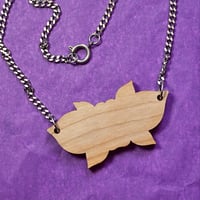 Image 4 of Flower Necklace - Old Shool Tattoo Inspired - Wood Necklace