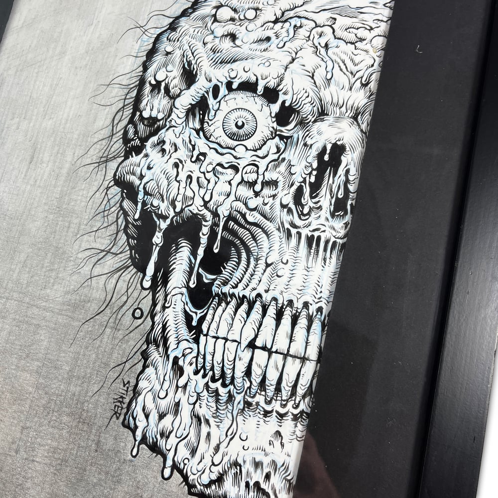 Image of Creeping Skull - Framed Original Artwork