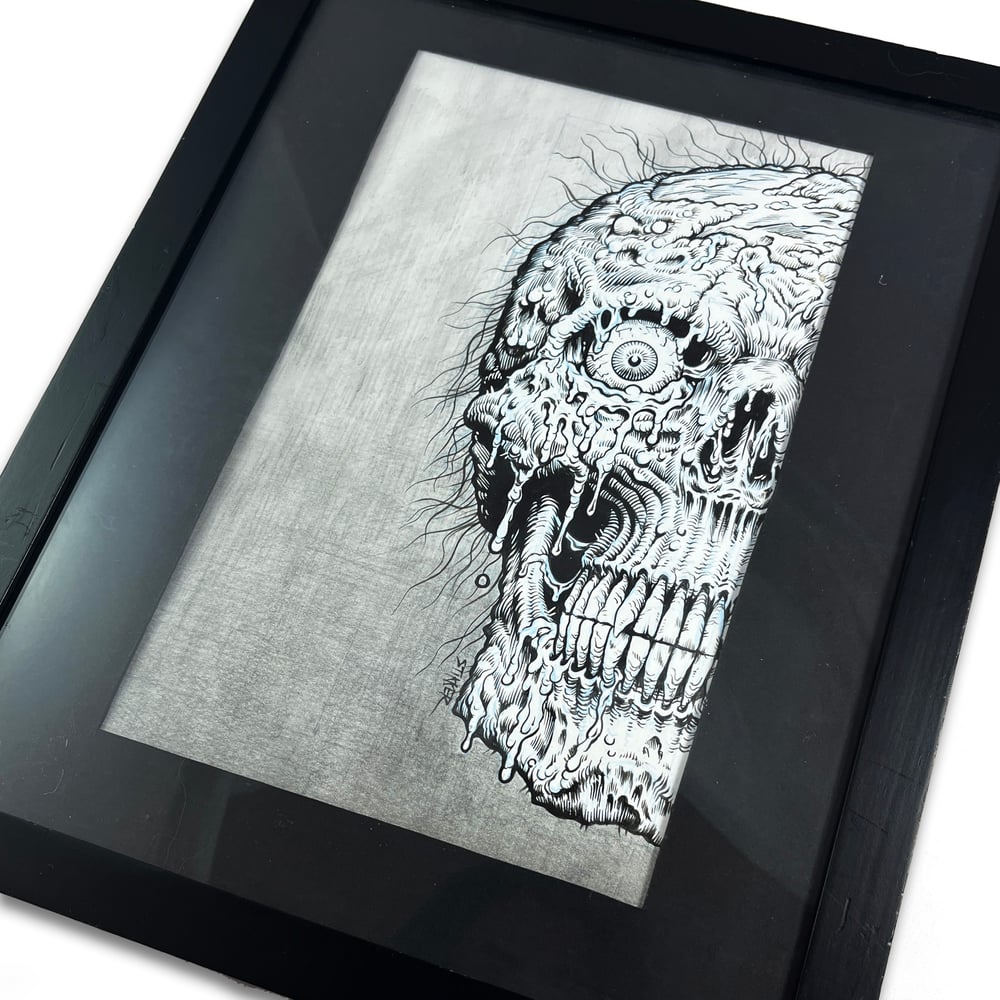 Image of Creeping Skull - Framed Original Artwork